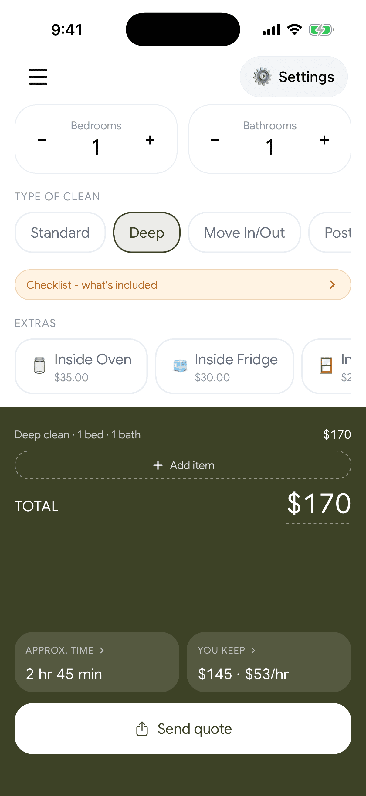 Calculate the price